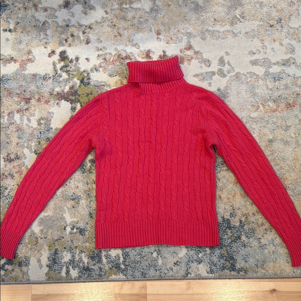 Women's Vintage Pink Cashmere Turtleneck Sweater Lord & Taylor SZ Medium